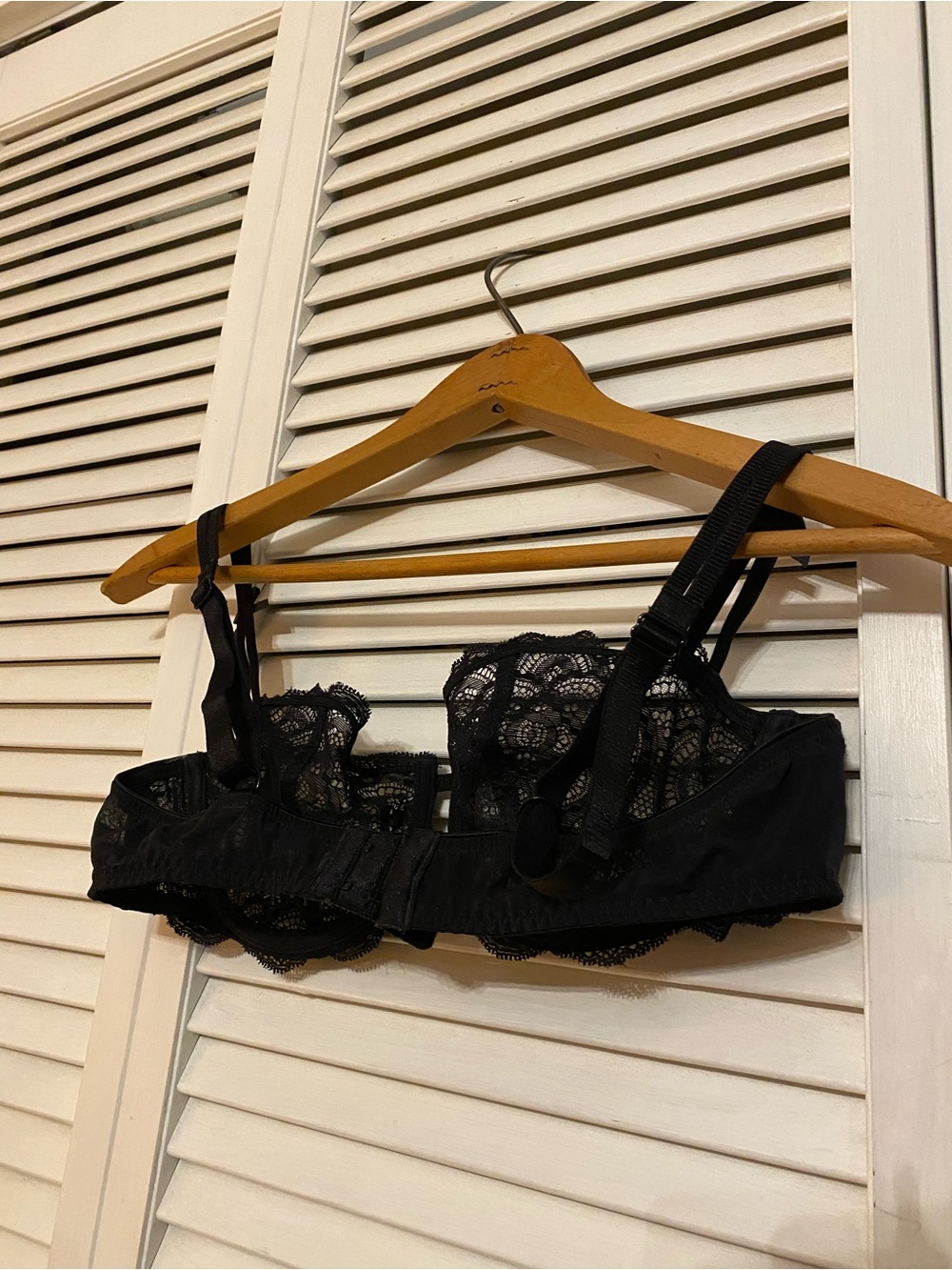Chantelle sexy demi Black Lace Underwire Bra with Sheer panels